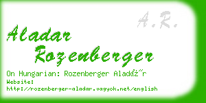 aladar rozenberger business card